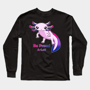 Bisexual Pride Axolotl (With Eyelashes) Long Sleeve T-Shirt